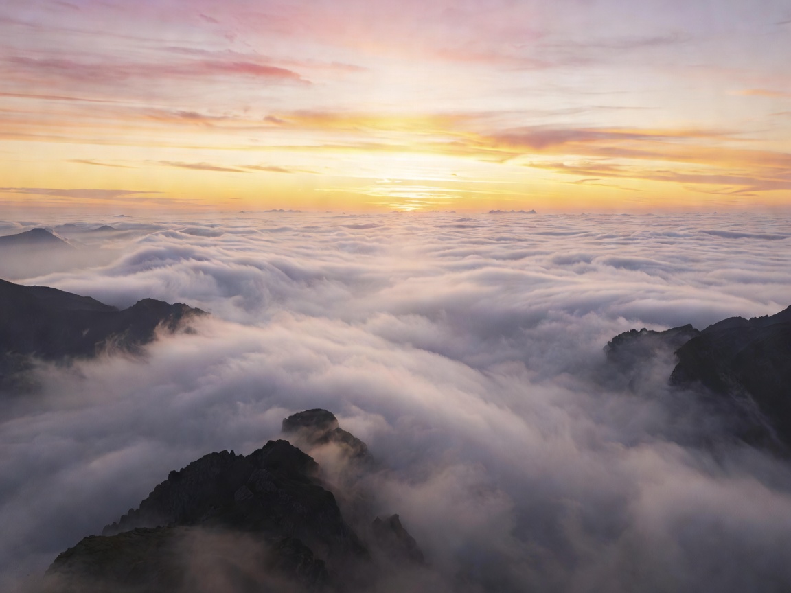 Dawn Thermal Inversion Cloud Landscape View