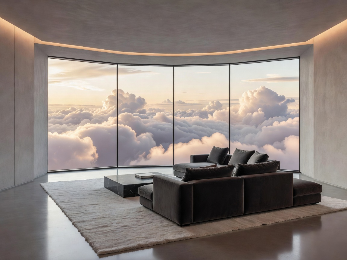The Stratosphere Grand Penthouse Living Quarters with Floor-to-Ceiling Glass Cloud View
